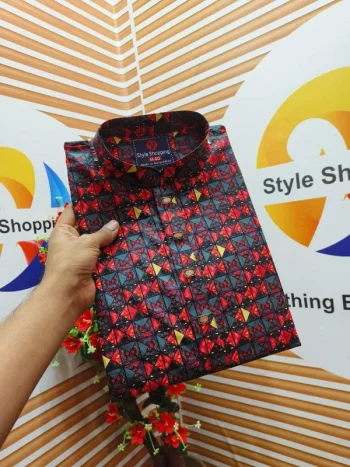 ডিজিটাল প্রিন্ট পাঞ্জাবি (মেরুন কালার)