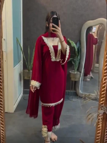 Georgette Embroidered Ladies Party Wear